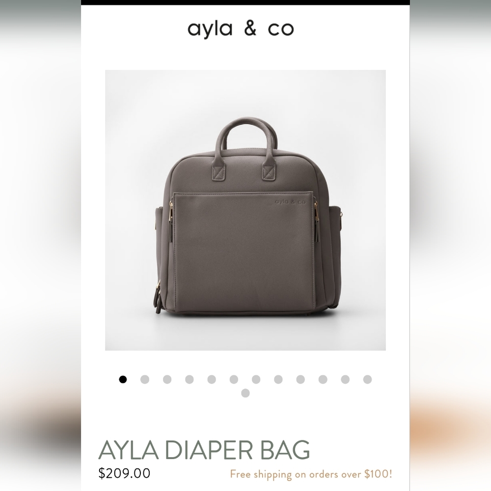 Ayla and co diaper bag in pebble